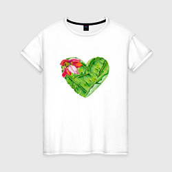 Женская футболка Сердце с цветком банана