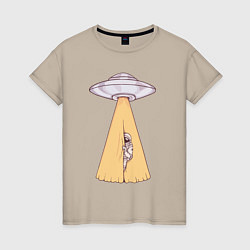 Женская футболка Космонавт и НЛО