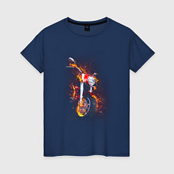 Женская футболка Огненный мотоцикл