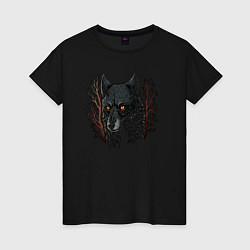 Женская футболка Night wolf