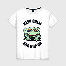 Женская футболка Keep calm and hop on