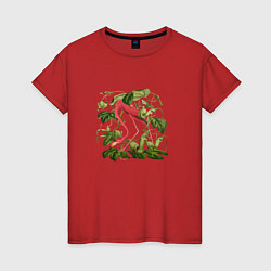 Женская футболка Фламинго акварель