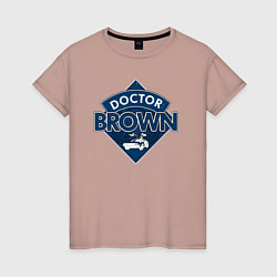 Футболка хлопковая женская Doctor Brown, цвет: пыльно-розовый