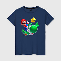 Женская футболка Марио, Йоши и звезда