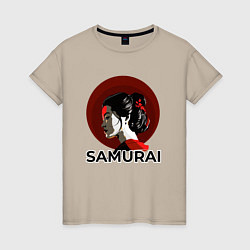 Женская футболка Гейша - самураи