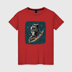 Женская футболка Космонавт с метеорами
