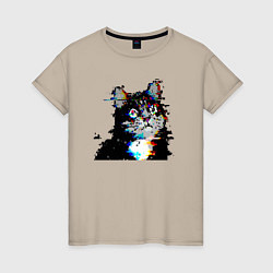 Женская футболка Pixel cat