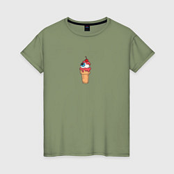 Женская футболка Глаз в стаканчике для мороженого
