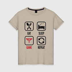 Женская футболка Eat - sleep - The Last Of Us - repeat