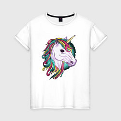 Женская футболка Лошадь единорог