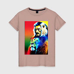 Женская футболка Salvador Dali and lion