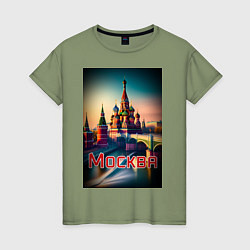 Женская футболка Москва - Кремль