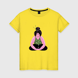 Женская футболка Толстушка-йогиня
