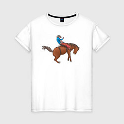 Женская футболка Наездник и конь вместе