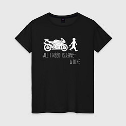 Женская футболка Мотоцикл и любовь