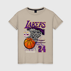 Футболка хлопковая женская LA Lakers Kobe, цвет: миндальный