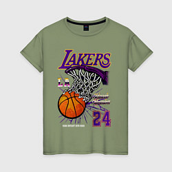 Футболка хлопковая женская LA Lakers Kobe, цвет: авокадо