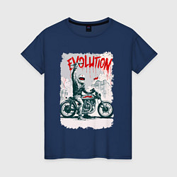 Женская футболка Evolution - motorcycle