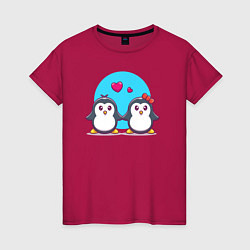 Женская футболка Penguins love