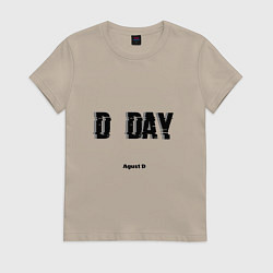 Футболка хлопковая женская D DAY Agust D, цвет: миндальный