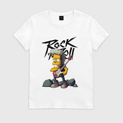Футболка хлопковая женская Simpsons Rock, цвет: белый