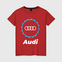 Футболка хлопковая женская Audi в стиле Top Gear, цвет: красный