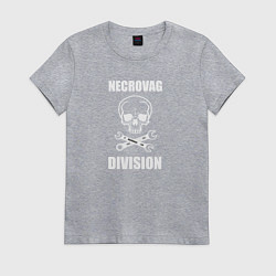 Футболка хлопковая женская Necrovag white division, цвет: меланж