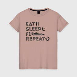 Женская футболка Eat sleep F1
