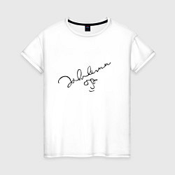 Женская футболка Джон Леннон - автограф