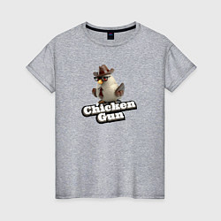 Женская футболка Chicken Gun illustration