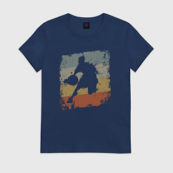 Футболка хлопковая женская Basketball life, цвет: тёмно-синий