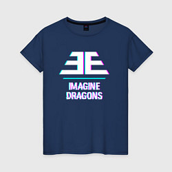 Женская футболка Imagine Dragons glitch rock