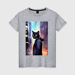 Женская футболка Чёрный котяра житель Нью-Йорка