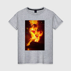 Женская футболка Фантастический огненный конь