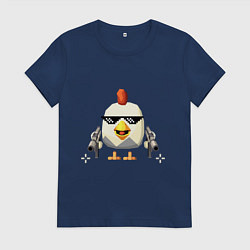 Футболка хлопковая женская Чикен Ган, цвет: тёмно-синий