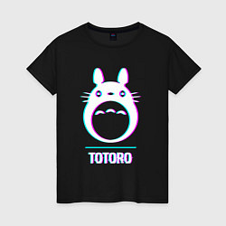 Женская футболка Символ Totoro в стиле glitch