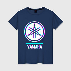 Женская футболка Значок Yamaha в стиле glitch