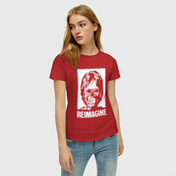Футболка хлопковая женская Переосмысление, цвет: красный — фото 2
