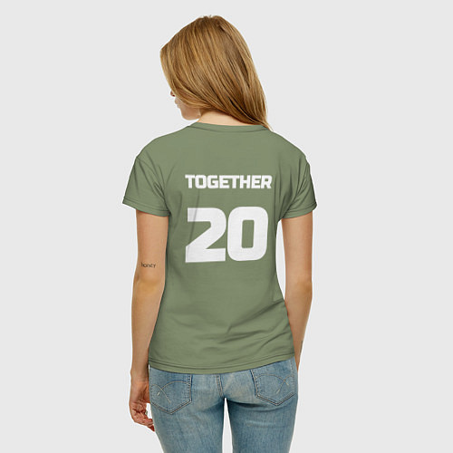 Женская футболка Together since 20ХХ: пара для 3420621 - редактируе / Авокадо – фото 4