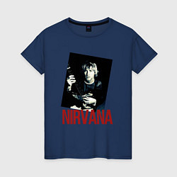 Женская футболка Курт Кобейн группа NIRVANA