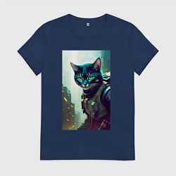 Женская футболка Cool kitten - cyberpunk