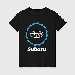 Футболка хлопковая женская Subaru в стиле Top Gear, цвет: черный