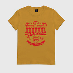 Футболка хлопковая женская Arsenal 1886, цвет: горчичный