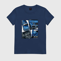 Футболка хлопковая женская Mercedes-Benz G63 AMG Gelandewagen V1, цвет: тёмно-синий
