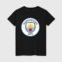 Футболка хлопковая женская Manchester City FC, цвет: черный