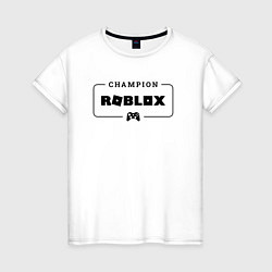 Женская футболка Roblox gaming champion: рамка с лого и джойстиком