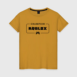Женская футболка Roblox gaming champion: рамка с лого и джойстиком
