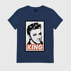 Футболка хлопковая женская Король Элвис, цвет: тёмно-синий