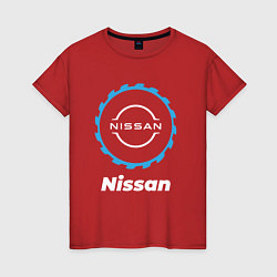 Футболка хлопковая женская Nissan в стиле Top Gear, цвет: красный