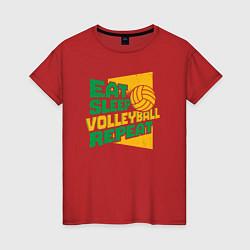 Женская футболка Eat sleep volleyball
